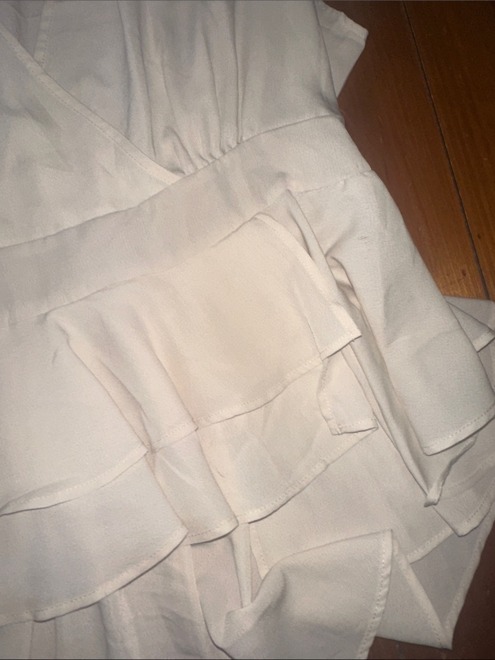 Love Tree Cream Ruffle Wrap Blouse - Picture 2 of 5